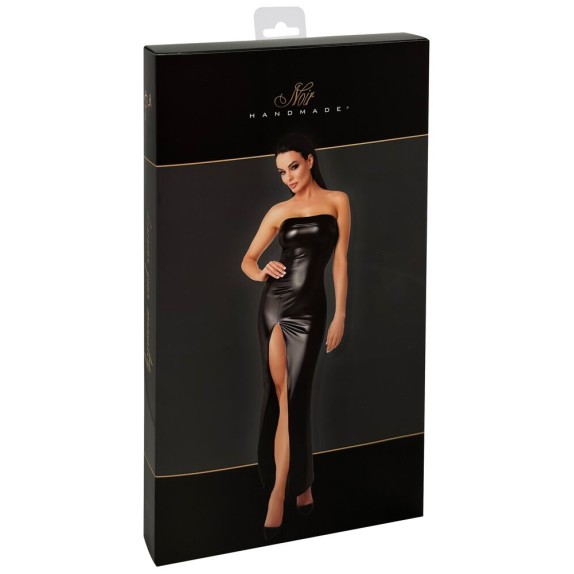 ABITO LUNGO SEXY PER DONNA IN SPANDEX CON SPACCO A FASCIA NOIR