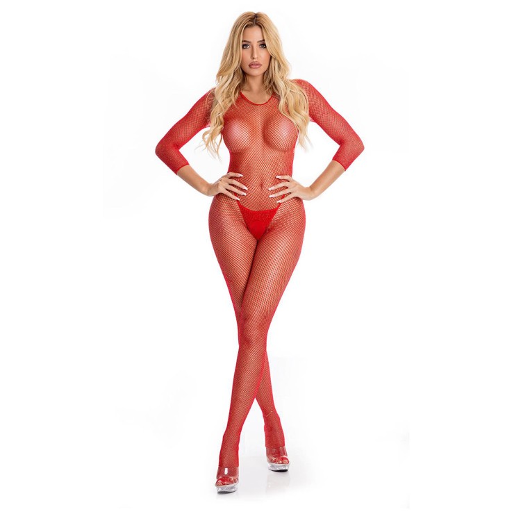 BODYSTOCKING SEXY PER DONNA IN RETE APERTA CON MANICA... 2