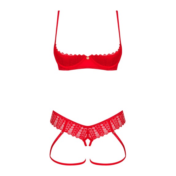 copy of COMPLETO INTIMO ROSSO PER DONNA DUE PEZZI CON REGGISENO APERTO INGRIDIA