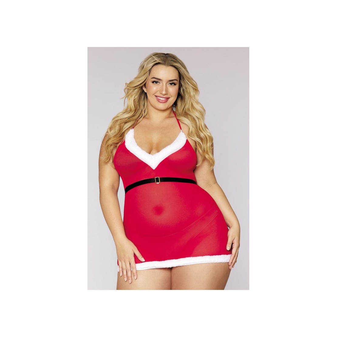 BABYDOLL SEXY DA BABBA NATALE DONNA CON CINTURA