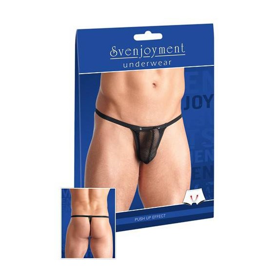 PERIZOMA SEXY PER UOMO IN RETE CON LACCI PER SOSTENERE IL PENE EFFETTO PUSH UP