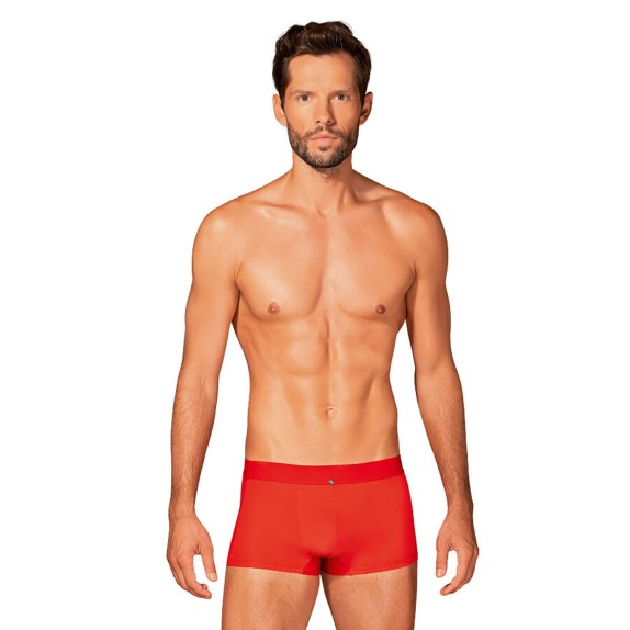 BOXER SEXY PER UOMO ROSSI CON INSERTI LATERALI IN MICRORETE BOLDERO OBSESSIVE