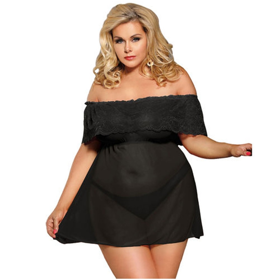 BABYDOLL SEXY PER DONNA TAGLIA GRANDE CURVY...