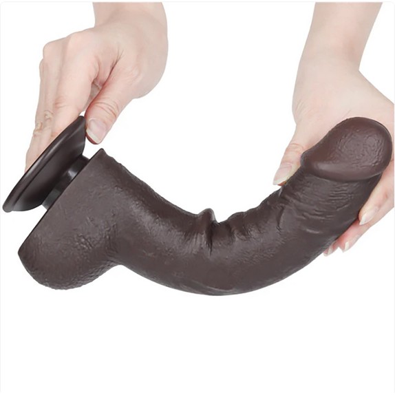FALLO REALISTICO CHOCOLATE 24 CM CON PELLE SCORREVOLE E VENTOSA STACCABILE
