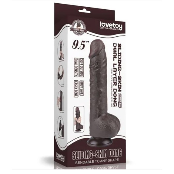 FALLO REALISTICO CHOCOLATE 24 CM CON PELLE SCORREVOLE E VENTOSA STACCABILE