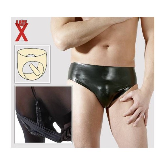 SLIP PER UOMO IN LATEX CON FALLO ANALE INTERNO