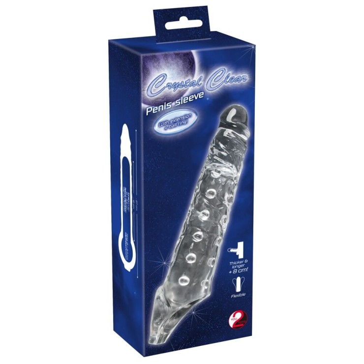 PROLUNGA TRASPARENTE PER PENE SEX TOY CRYSTAL SKIN