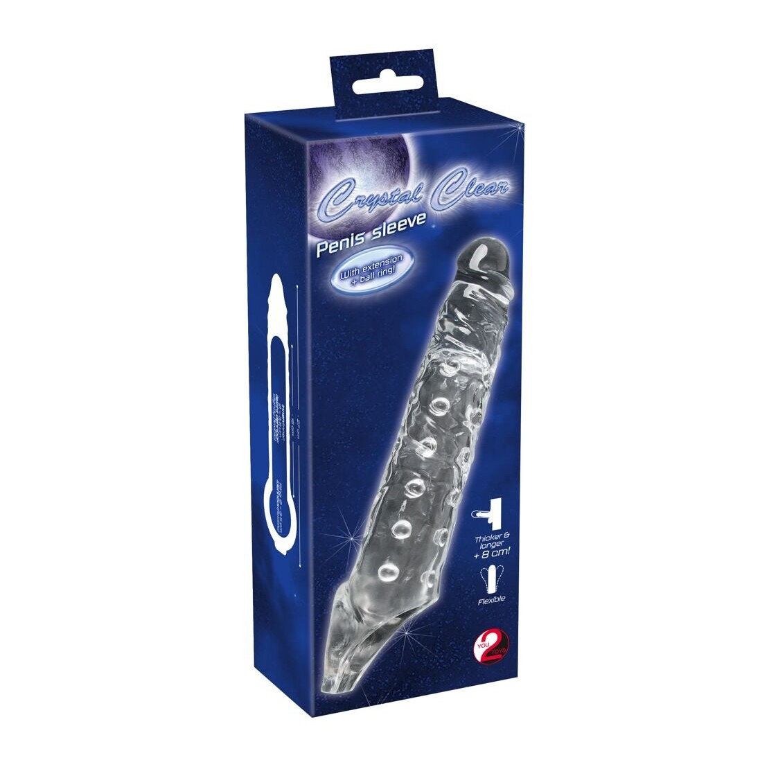 PROLUNGA TRASPARENTE PER PENE SEX TOY CRYSTAL SKIN