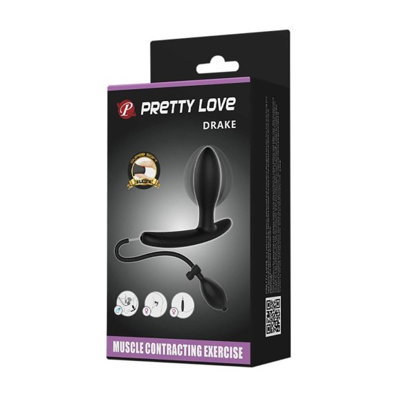 DRAKE PLUG ANALE GONFIABILE CON POMPETTA IN SILICONE PRETTY LOVE