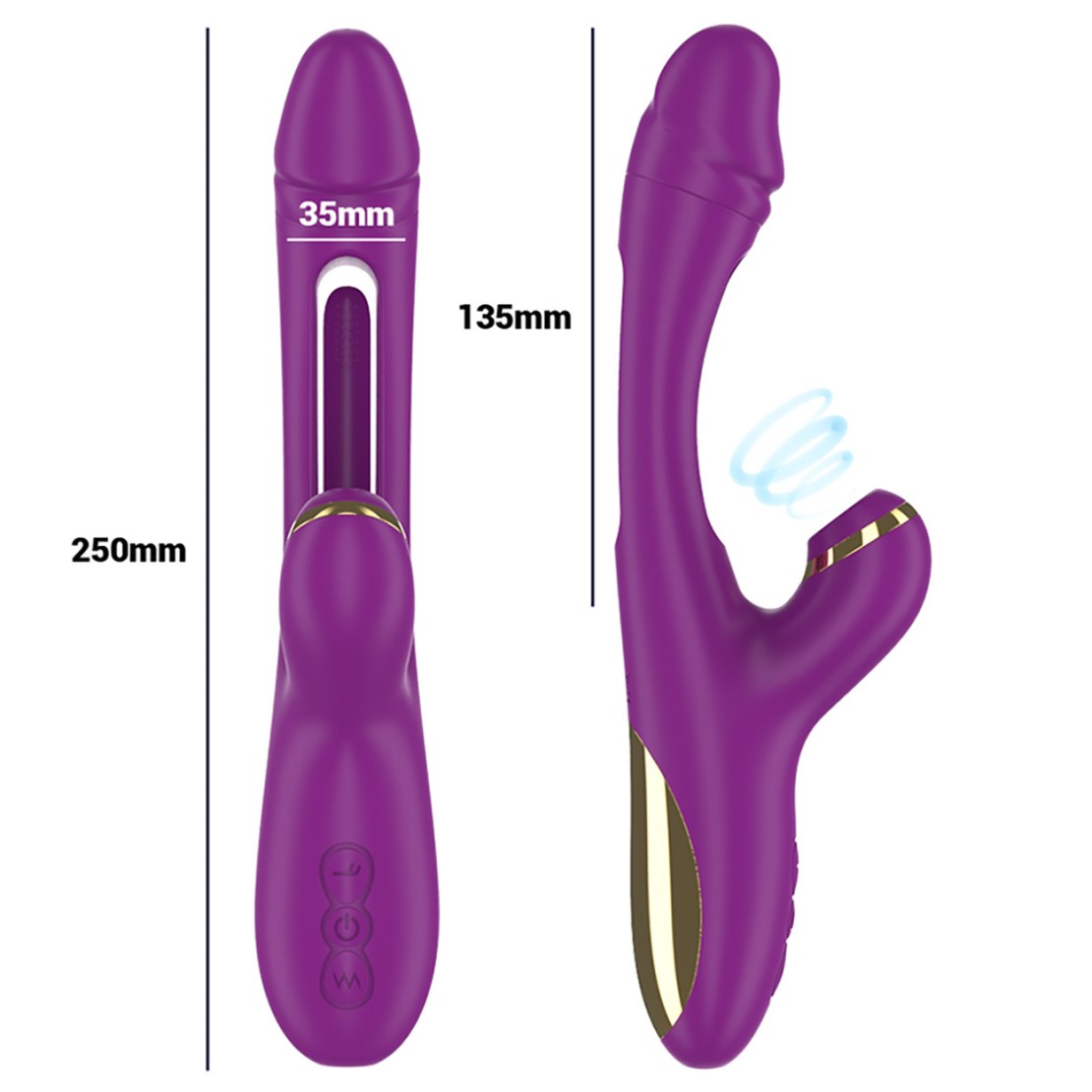 VIBRATORE RABBIT CON LINGUA OSCILLANTE E...