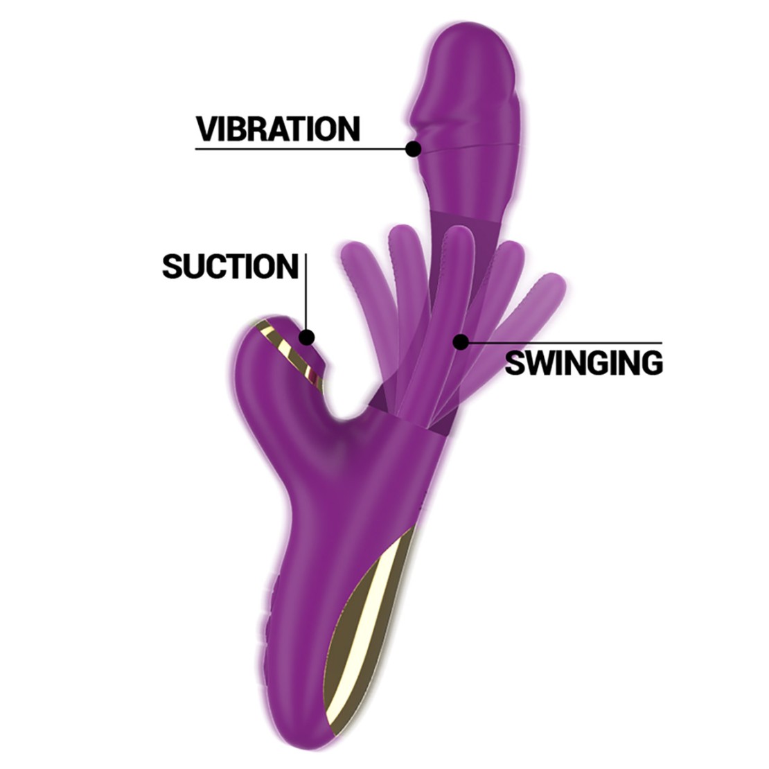 VIBRATORE RABBIT CON LINGUA OSCILLANTE E...