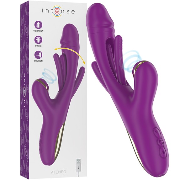 VIBRATORE RABBIT CON LINGUA OSCILLANTE E SUCCHIA CLITORIDE SEX TOY ATENEO
