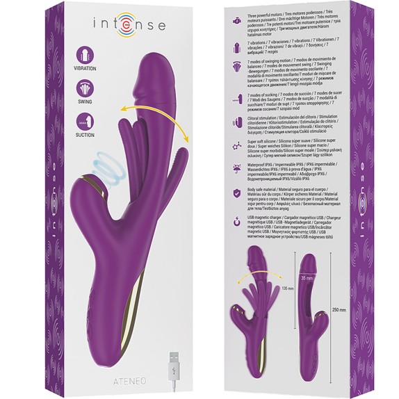VIBRATORE RABBIT CON LINGUA OSCILLANTE E SUCCHIA CLITORIDE SEX TOY ATENEO