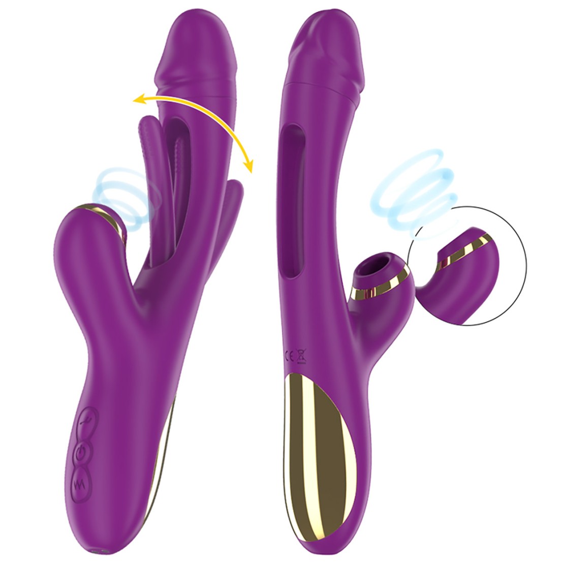 VIBRATORE RABBIT CON LINGUA OSCILLANTE E...