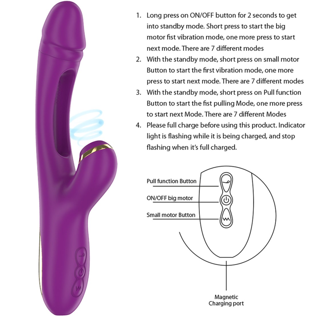 VIBRATORE RABBIT CON LINGUA OSCILLANTE E...