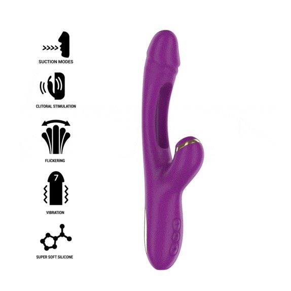VIBRATORE RABBIT CON LINGUA OSCILLANTE E SUCCHIA CLITORIDE SEX TOY ATENEO