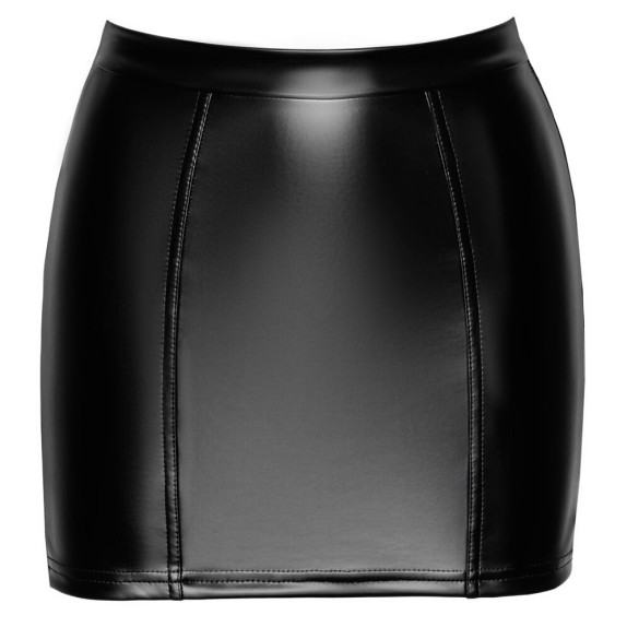 MINI GONNA IN SPANDEX E PIZZO APERTA DIETRO CON PINZETTE PER CALZE