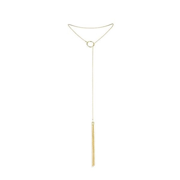 COLLANA MAGNIFIQUE PENDENTE SEXY PER DONNA CON FRANGE DORATE BIJOUX