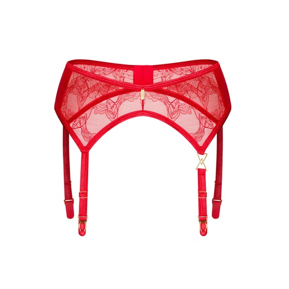 REGGICALZE IN PIZZO ROSSO FLOREALE CON 4 PINZETTE REGOLABILI ALIOSA