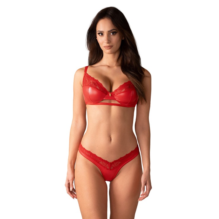 COMPLETO INTIMO SEXY PER DONNA LUCIDO CON PIZZO SET 2 PZ...
