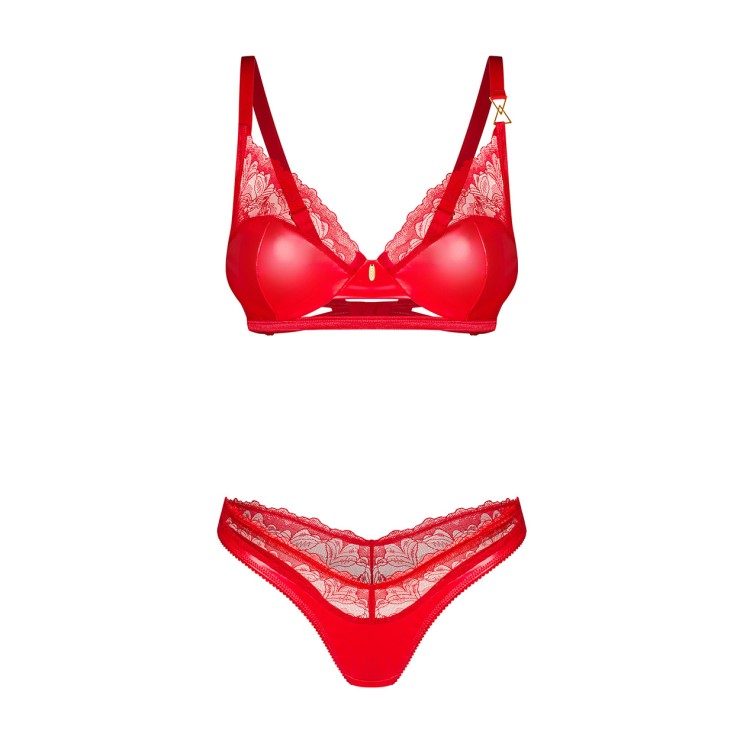 COMPLETO INTIMO SEXY PER DONNA LUCIDO CON PIZZO SET 2 PZ... 2