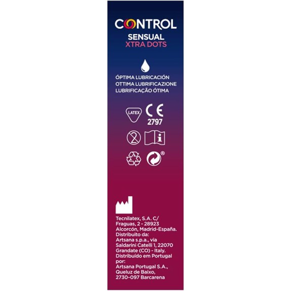 SENSUAL XTRA DOTS PROFILATTICI CON PUNTINI IN LATTICE CONTROL 12 PEZZI