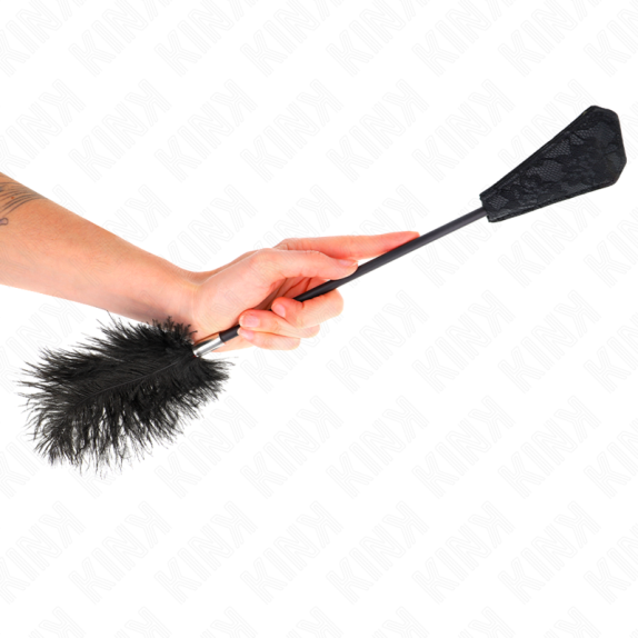 PIUMINO CON PIUME DI STRUZZO E MANICO FRUSTINO CON PIZZO 56 CM