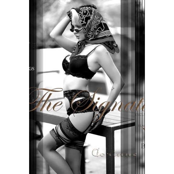 AUTOREGGENTE SEXY PER DONNA CARNE CON DECORI NERI E RIGA BORDEAUX
