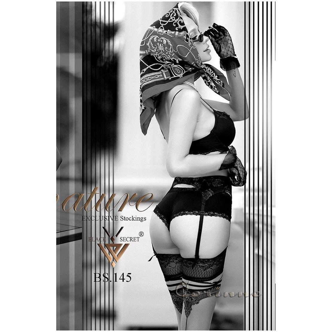AUTOREGGENTI SEXY PER DONNA CARNE CON DECORI...