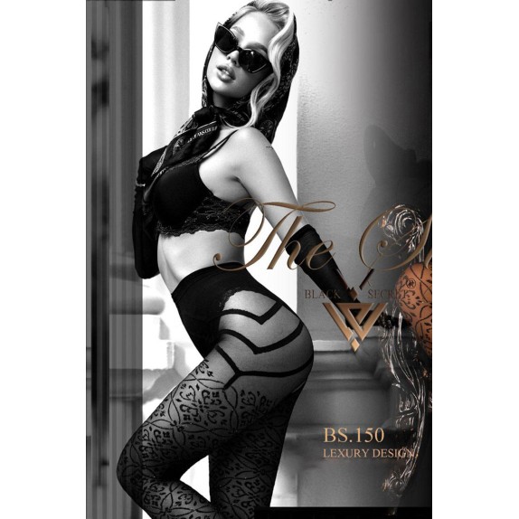COLLANT SEXY NERO APERTO PER DONNA CON DECORI IN LUREX BALLERINA