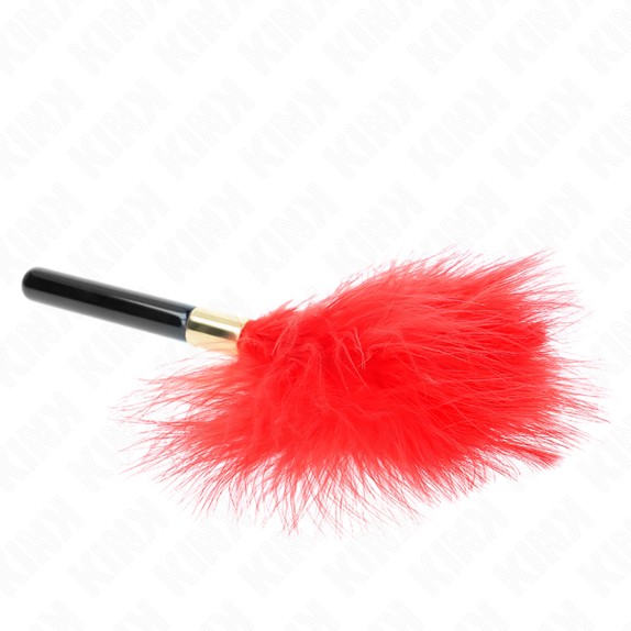 PIUMINO PICCOLO CON PIUMA ROSSA 18 CM