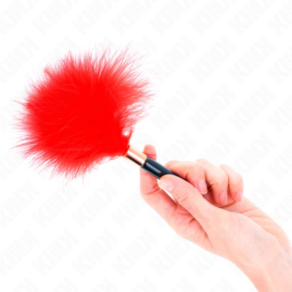 PIUMINO PICCOLO CON PIUMA ROSSA 18 CM