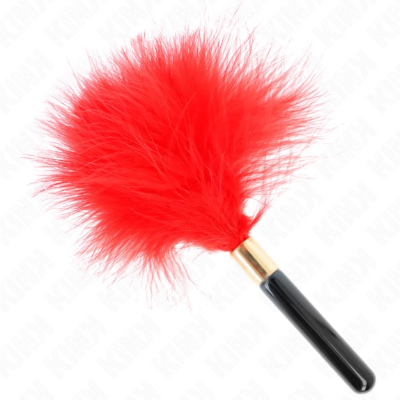 PIUMINO PICCOLO CON PIUMA ROSSA 18 CM