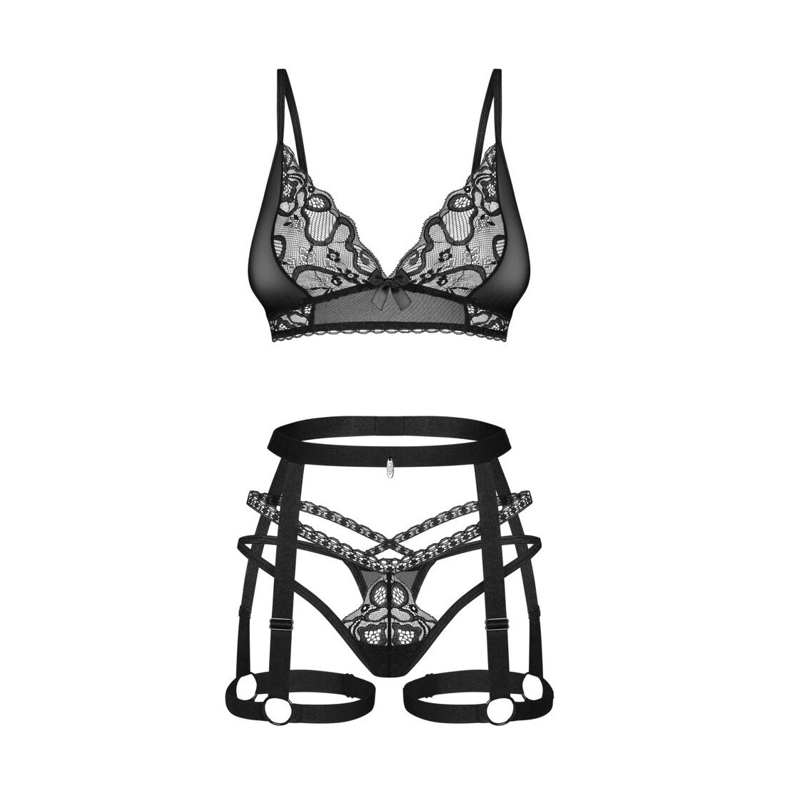 COMPLETO INTIMO 3 PEZZI SEXY DA DONNA IN PIZZO...