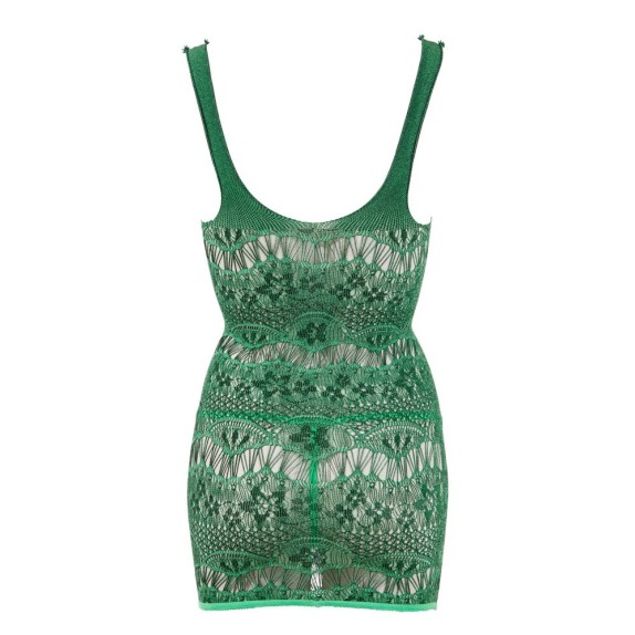 MINI ABITO VERDE SEXY PER DONNA A RETE SENZA CUCITURE