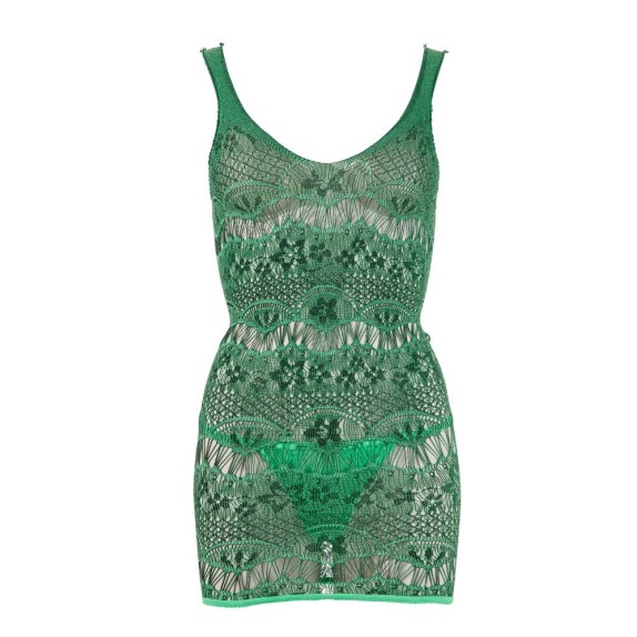 MINI ABITO VERDE SEXY PER DONNA A RETE SENZA CUCITURE