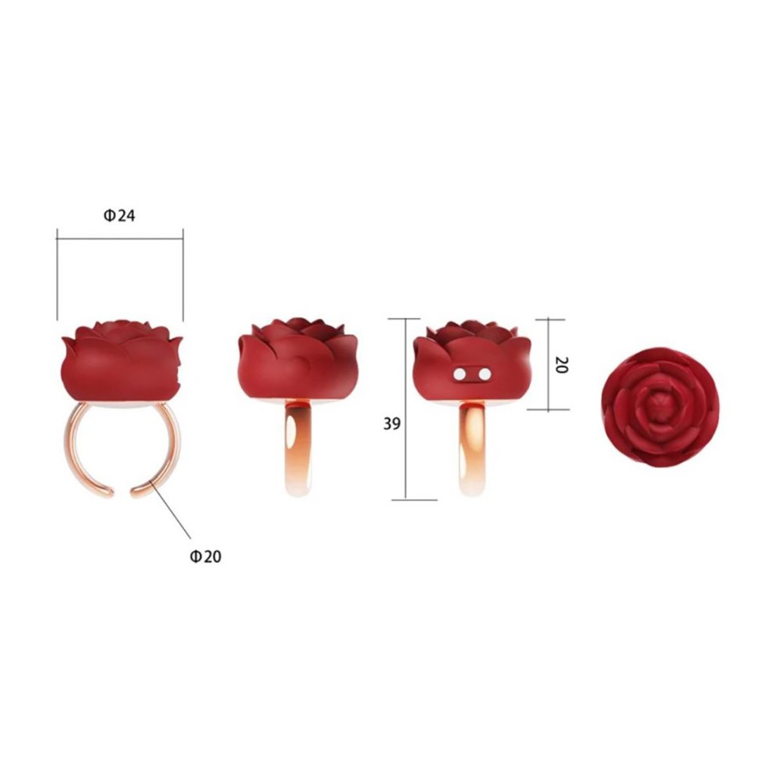 VIBRATORE DA DITO A FORMA DI ROSA RICARICABILE...