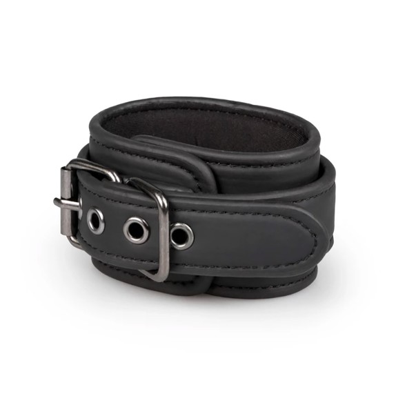 MANETTE IN ECOPELLE NERE REGOLABILI STACCABILI CON MOSCHETTONE