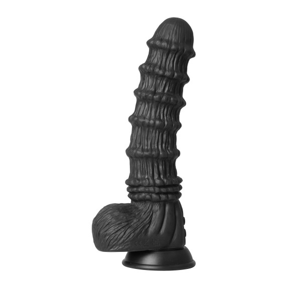 DILDO VIBRANTE NERO DI GRANDI DIMENSIONI CON RILIEVI DRAGON MONSTER COCKS