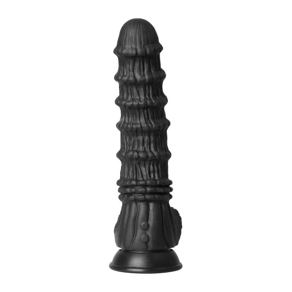 DILDO VIBRANTE NERO DI GRANDI DIMENSIONI CON RILIEVI DRAGON MONSTER COCKS