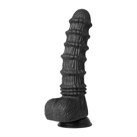 DILDO VIBRANTE NERO DI GRANDI DIMENSIONI CON RILIEVI DRAGON MONSTER COCKS