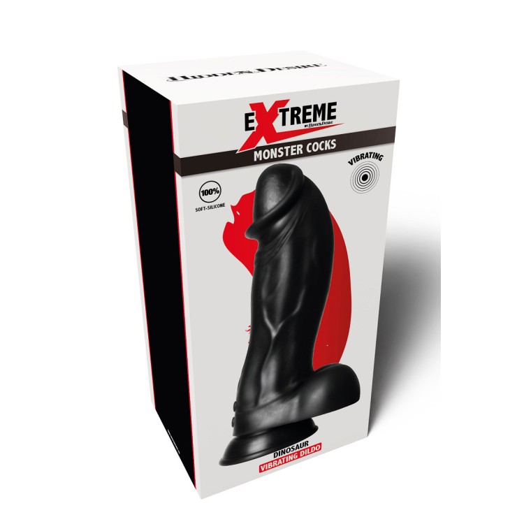 FALLO NERO VIBRANTE CON VENTOSA E TESTICOLI IN SILICONE 2