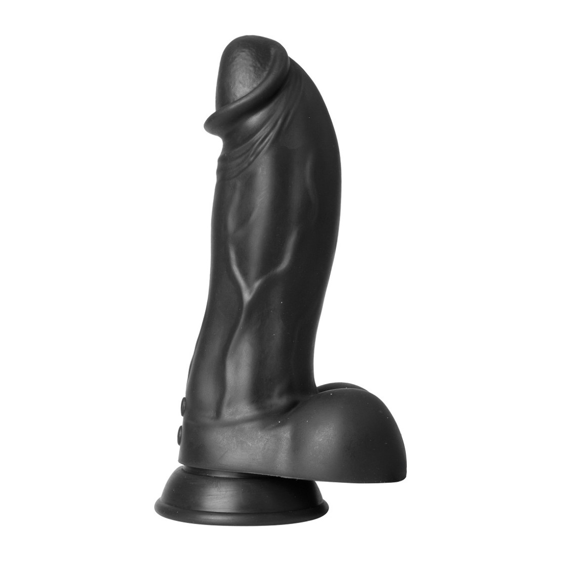 FALLO NERO VIBRANTE CON VENTOSA E TESTICOLI IN...