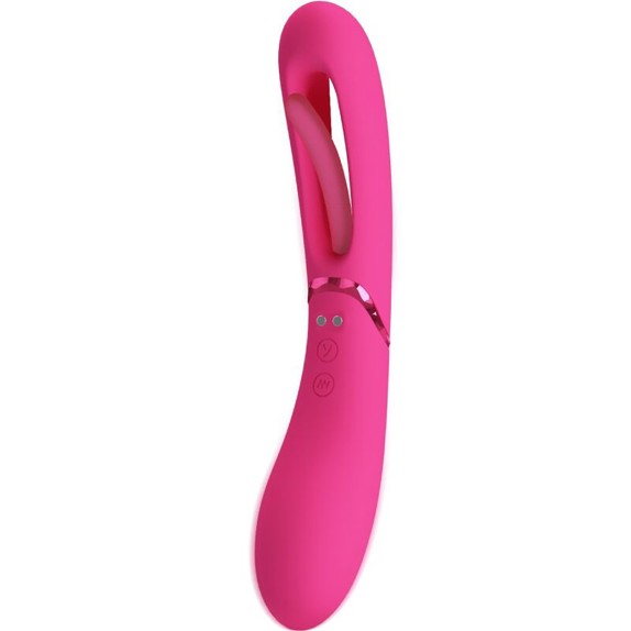 VIBRATORE DOPPIO USO VAGINALE SEX TOY CON LINGUA CHE SI MUOVE LEXIE