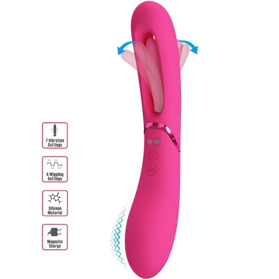 VIBRATORE DOPPIO USO VAGINALE SEX TOY CON LINGUA CHE SI MUOVE LEXIE