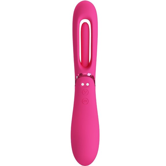 VIBRATORE DOPPIO USO VAGINALE SEX TOY CON LINGUA CHE SI MUOVE LEXIE