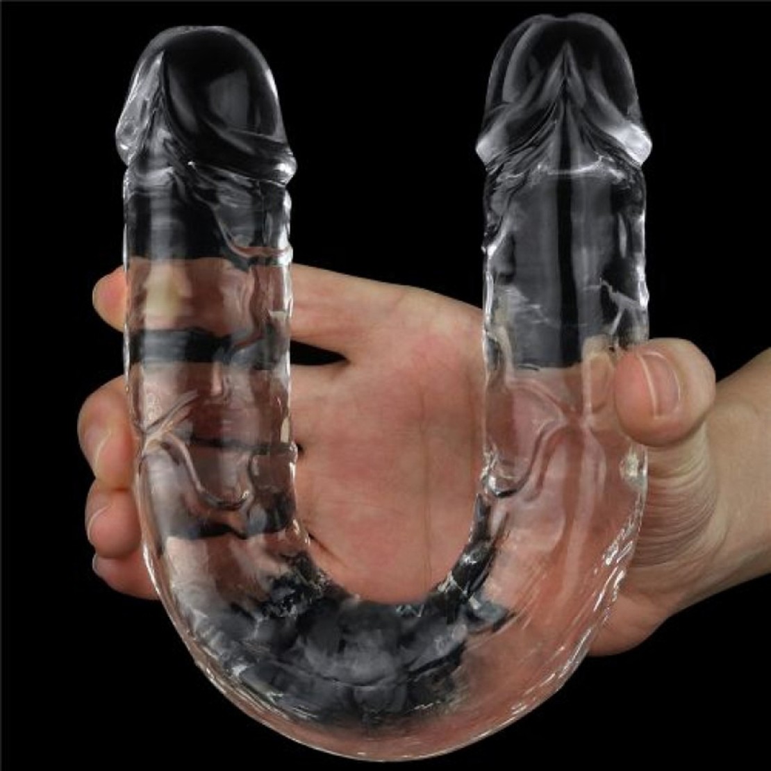 FALLO DOPPIA TESTA TRASPARENTE 30 CM SEX TOY...