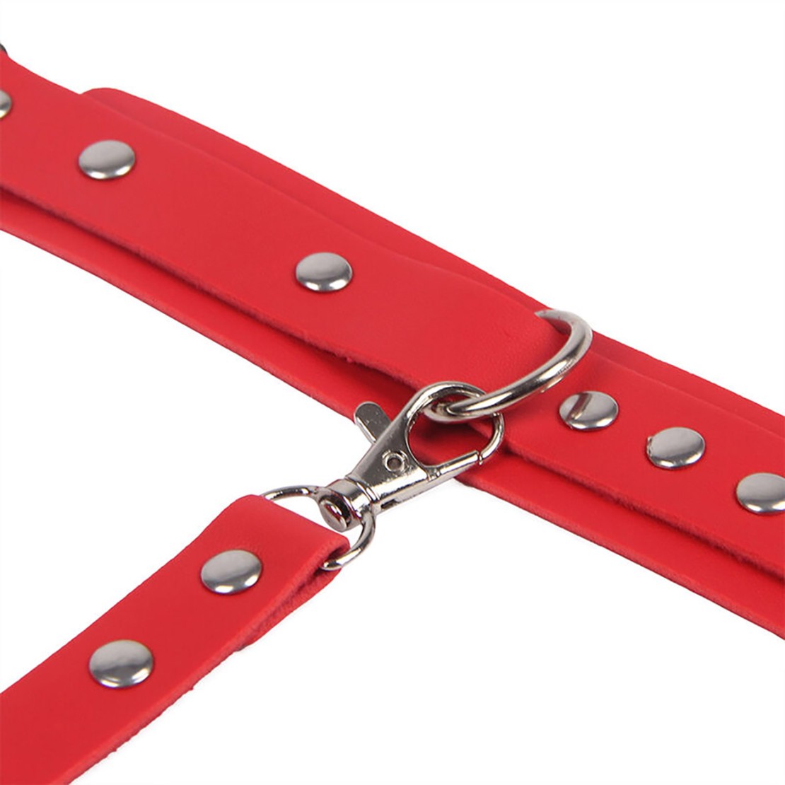 HARNESS PER GLUTEI ROSSO CON INCROCIO E MANETTE...