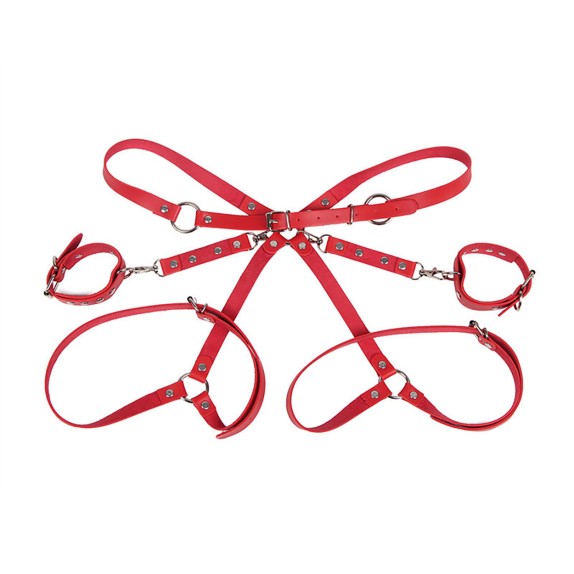 HARNESS PER GLUTEI ROSSO CON INCROCIO E MANETTE REGOLABILE SUBBLIME