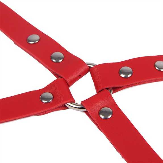 HARNESS PER GLUTEI ROSSO CON INCROCIO E MANETTE REGOLABILE SUBBLIME